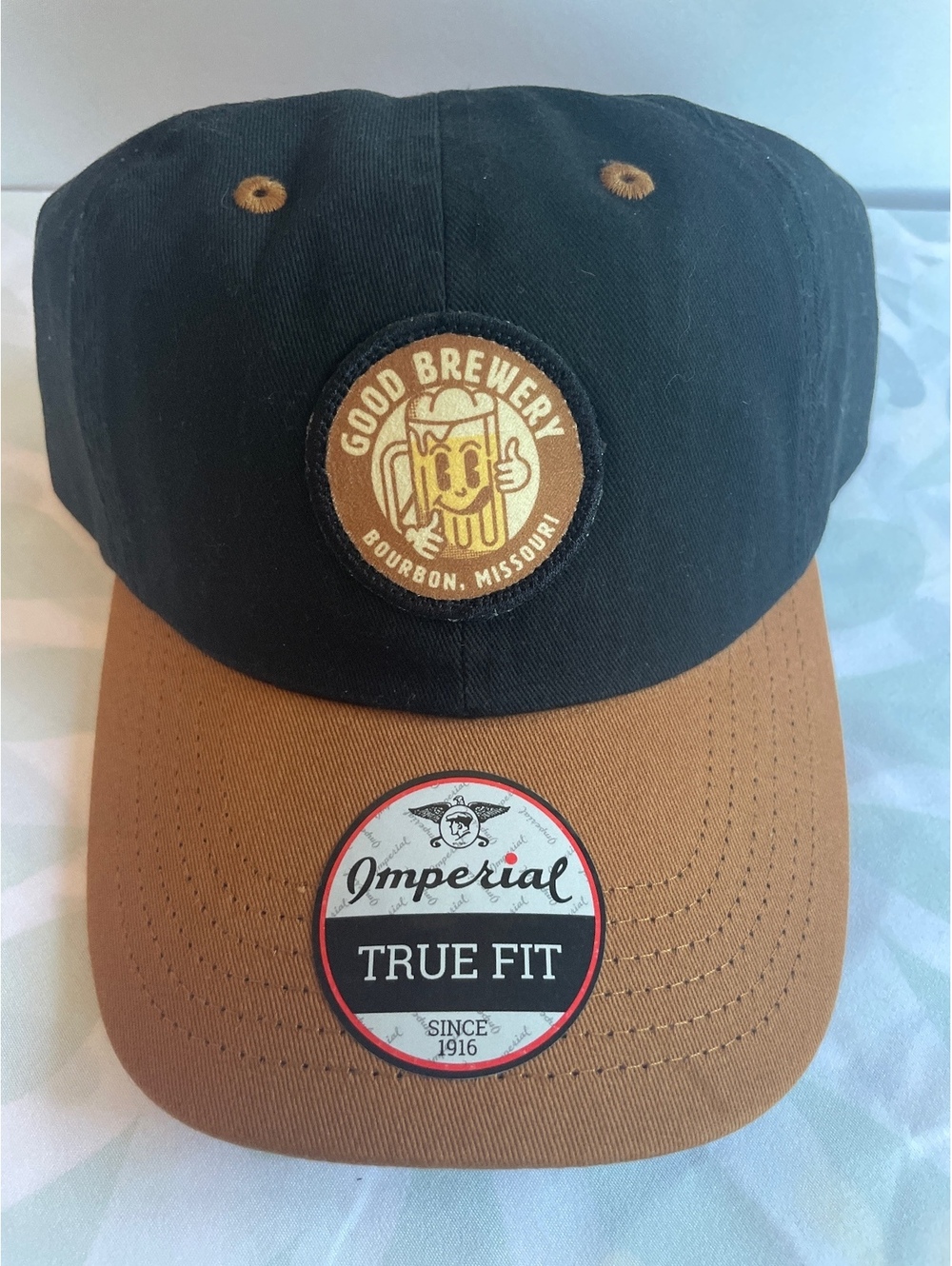 Imperial Good Brewery Bourbon MO Hat Black Brown Dadcore Americana Craft Beer